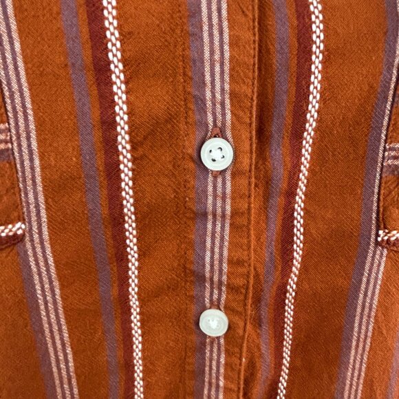 Twik Boho Striped  long-sleeve Button-Up Shirt Rust – Size Small - Picture 3 of 9